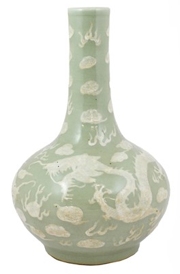 Lot 677 - A Chinese Porcelain Bottle Vase, 19th century,...