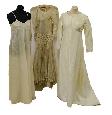 Lot 2051 - Early 20th Century Sleeveless Wedding Dress in...
