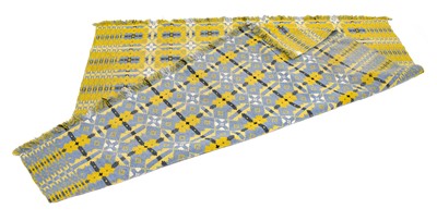 Lot 2232 - A Welsh Blanket, of geometric design on a pale...