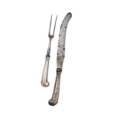 Lot 2034 - A Set of Six George III Silver-Mounted Table-Forks and Six George III Silver-Mounted Table-Knives