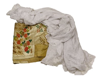 Lot 2185 - Chinese Early 20th Century Cream Silk Panel,...
