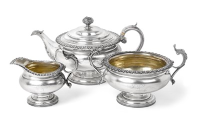 Lot 2094 - A Three-Piece George IV Scottish Silver Tea-Service
