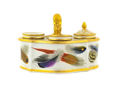 Lot 16 - A Flight & Barr Worcester Porcelain Inkstand,...