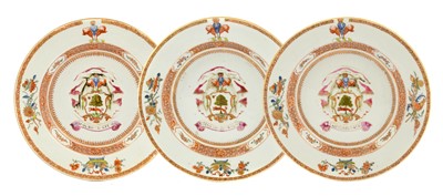 Lot 84 - ^ A Set of Three Chinese Armorial Porcelain...