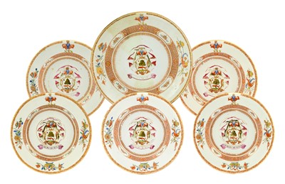 Lot 85 - ^ A Set of Five Chinese Armorial Porcelain...