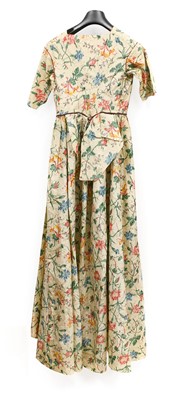 Lot 2018 - 18th Century Cream Silk Open Robe, with short...