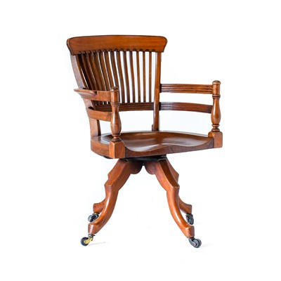 Lot 302 - An Aesthetic Movement Walnut Office Swivel...