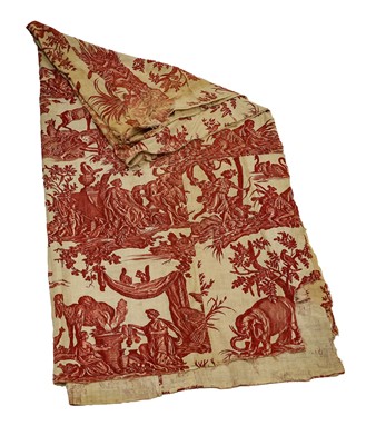 Lot 2130 - The Four Continents Red Toile du Jouy Designed...