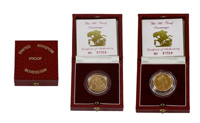 Lot 293 - ♦Elizabeth II, Proof Sovereign 1987, Maklouf...