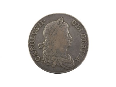 Lot 131 - ♦Charles II, Crown 1663, rev. with altered...