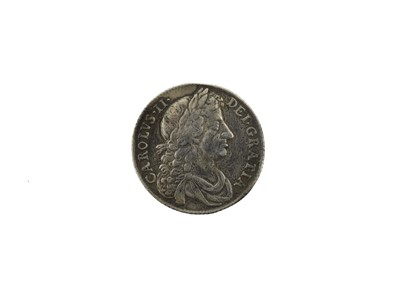 Lot 136 - ♦Charles II, Shilling 1675/3, third (large)...