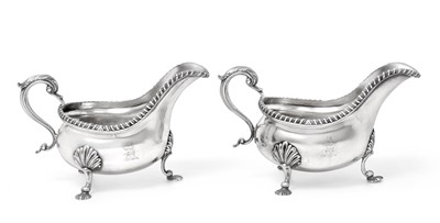 Lot 2006 - A Pair of George III Silver Sauceboats