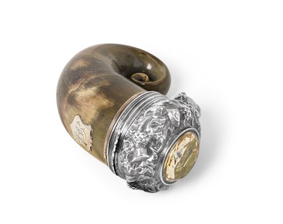 Lot 2043 - A Scottish Silver-Mounted Horn Snuff-Mull