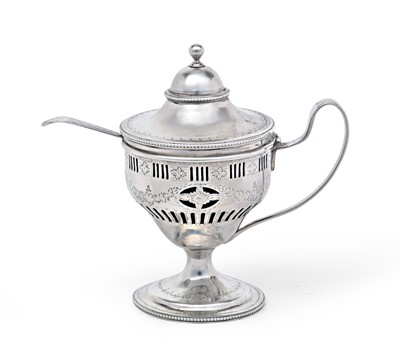 Lot 2077 - A George III Irish Silver Mustard-Pot and a George III Provincial Silver Mustard-Spoon