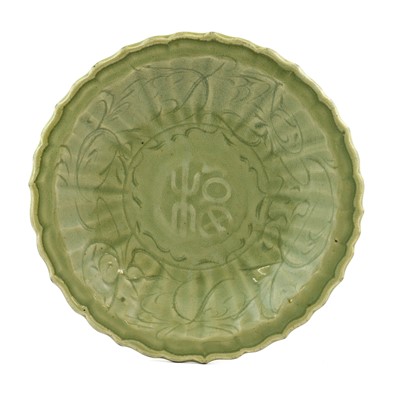 Lot 65 - A Chinese Longquan Celadon Glazed Dish,...