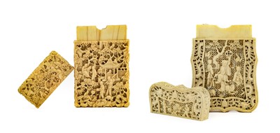 Lot 39 - A Cantonese Ivory Card Case, mid 19th century,...