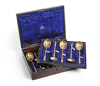 Lot 2029 - A Set of Twelve German Silver-Gilt Apostle Spoons