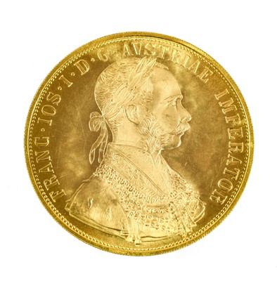 Lot 322 - Austria, Franz Joseph I Restrike 4 Ducats 1915,...