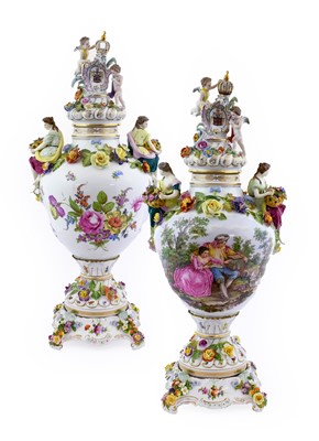 Lot 96 - A Pair of Carl Thieme, Potschappel Porcelain...