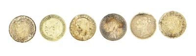 Lot 184 - Mixed British Silver Coinage, comprising: 2 x...