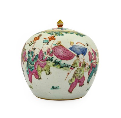 Lot 11 - A Chinese Porcelain Jar and Cover, 19th...