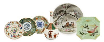 Lot 65 - XXX NOW WITH LINE 62 A Kutani Porcelain Bottle...