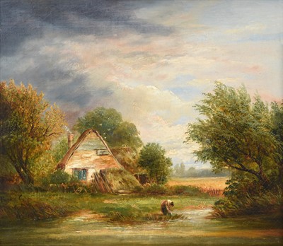 Lot 195 - Joseph Thors (1835-1920) A figure beside a...