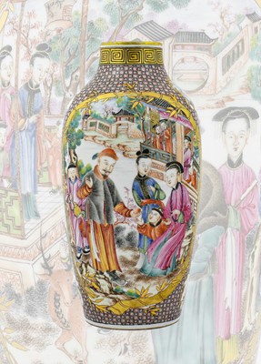 Lot 8 - A Porcelain Baluster Vase, in Chinese Qianlong...