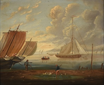 Lot 121 - Follower of Thomas Luny (1759-1837) A harbour...