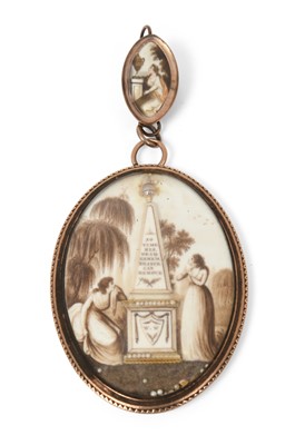 Lot 2048 - A Gold, Gilt-Metal and Pearl-Mounted Portrait Miniature Mourning-Pendant