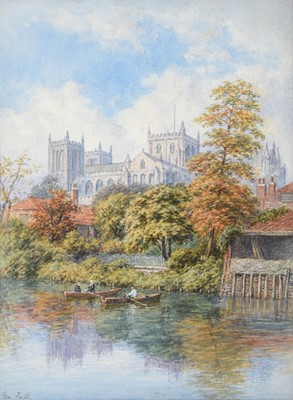 Lot 210 - George Fall (c.1848-1925) View of Durham...