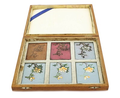 Lot 83 - A Set of Six Japanese Cloisonné Samples, circa...
