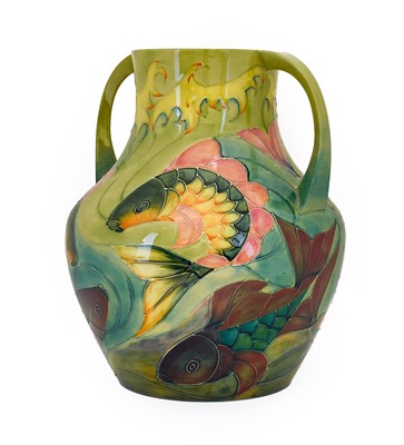 Lot 68 - A Moorcroft Pottery Carp Pattern Twin-Handled...