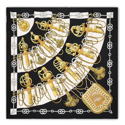 Lot 3057 - Hermès Silk Scarf, Cliquetis Designed by Julia...