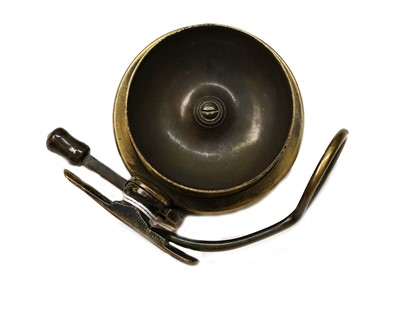 Lot 44 - An Early Brass Mallochs 3 1/2" Sidecaster Reel