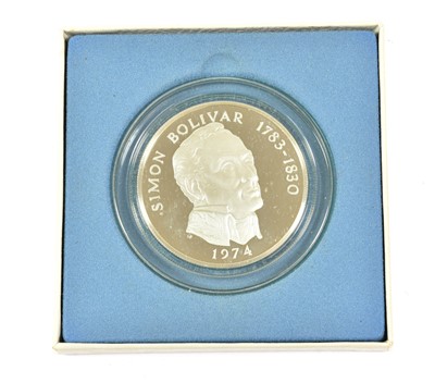 Lot 196 - Panama, Silver Proof 20 Balboas 1974, obv....