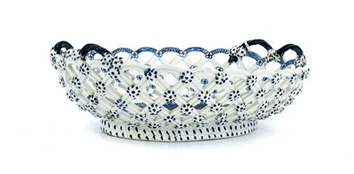Lot 77 - A Derby Porcelain Basket, circa 1760, painted...
