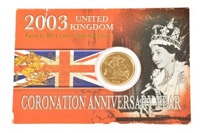 Lot 300 - Elizabeth II Sovereign 2003, obv....