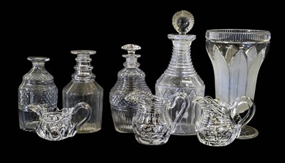 Lot 44 - A Regency Cut Glass Cream Jug, of ovoid form...
