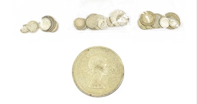 Lot 188 - Mixed British and Foreign Silver, to include:...