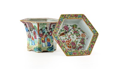 Lot 28 - A Cantonese Porcelain Planter and Stand,...