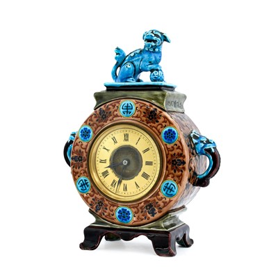 Lot 112 - A Majolica-Cased Mantel Timepiece, circa 1870,...
