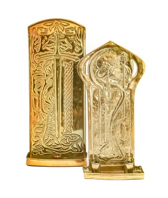 Lot 87 - A Glasgow School Brass Wall Double Candle...