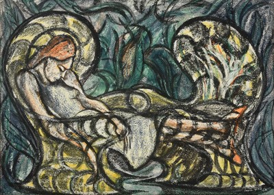 Lot 1061 - Anne Yeats (1919-2001) Irish Girl resting...