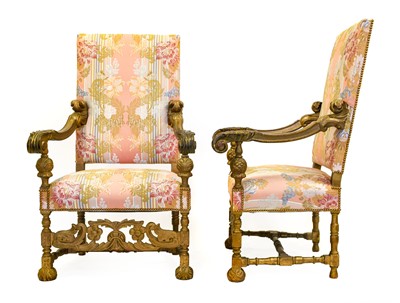 Lot 803 - A Pair of Carved Giltwood Baroque Style Open...