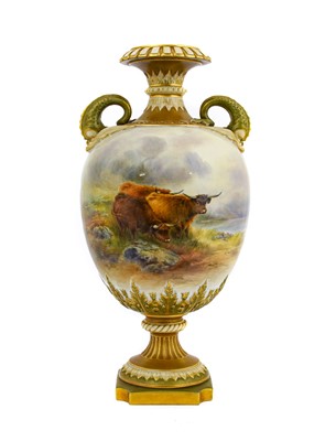Lot 82 - A Royal Worcester Porcelain Vase, by John...