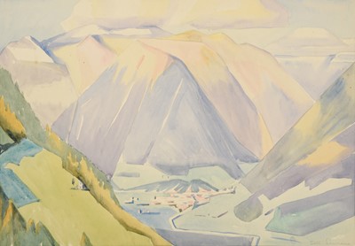 Lot 1063 - Edith Lawrence (1890-1973) Swiss mountain...