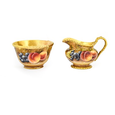 Lot 86 - A Royal Worcester Porcelain Cream Jug and...