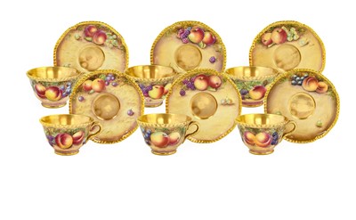 Lot 88 - A Set of Six Royal Worcester Porcelain Teacups...