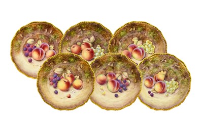 Lot 89 - A Set of Six Royal Worcester Porcelain Tea...